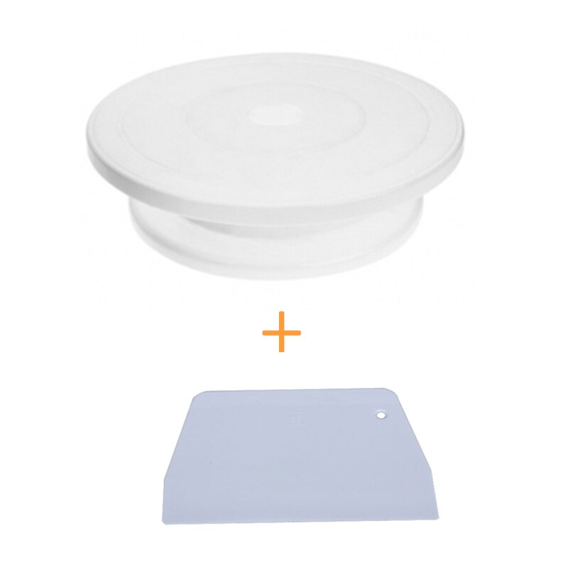 Best Plastic Icing Turntable Cake Decorating Stand Rotaing Cake Stand Spinner Revolving Cakes Turntable for Decoration 132: White
