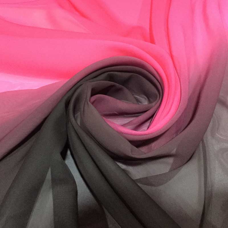 Tejido 100D transparente Chifon, tela de vestido de noche para disfraz, gradiente de gasa, 2 tonos