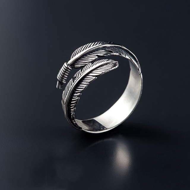 Echt 925 Sterling Zilveren Veer Ringen Voor Vrouwen Wedding Ring Anillos Mujer De Plata 925 Sterling Zilveren Sieraden