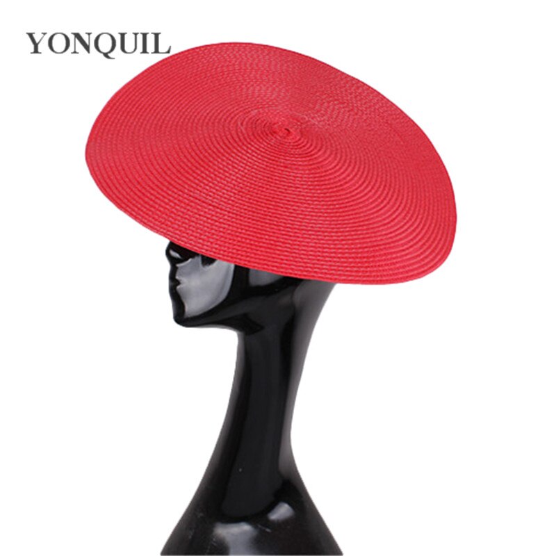 Base fascinator redonda feminina de 15cm, chapéu para casamento e noiva, acessório para cabelo faça você mesmo: Vermelho