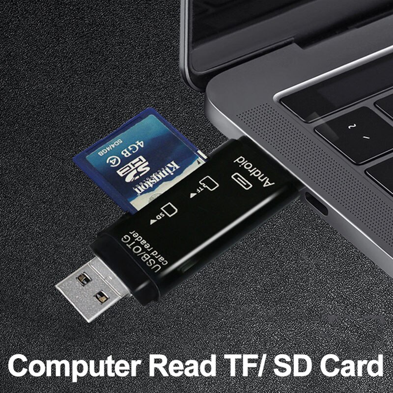 3 in 1Type C en micro USB en USB Kaartlezer USB OTG Hoge Snelheid SD TF Kaart Uitbreiding adapter Voor Android Telefoon Mac Computer