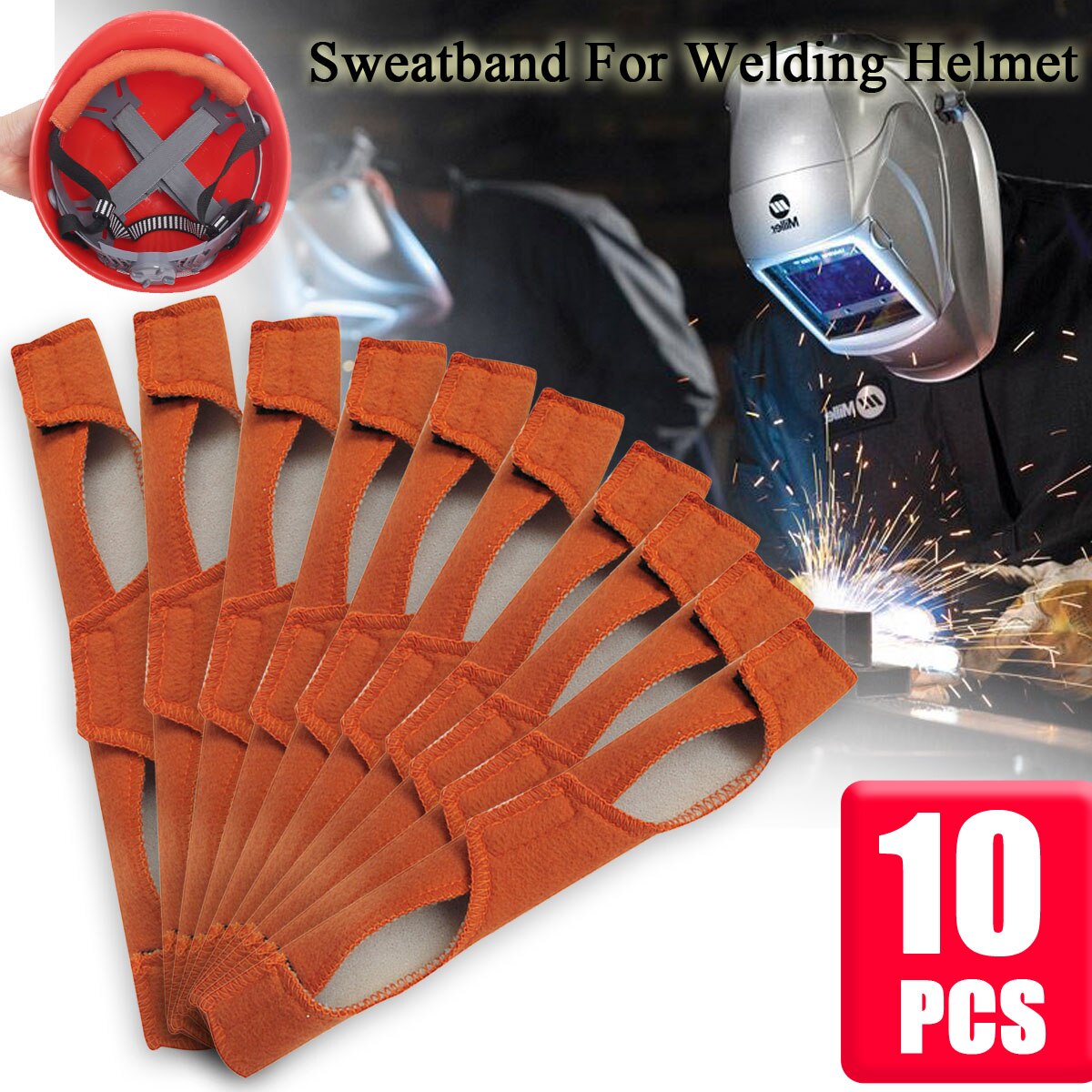 10 stks Katoen Hoofd Hoed Zweetband Replacment Lashelm Zweetbandjes Werkplek Veiligheid 25x9.5 cm voor Alle Harde Hoed
