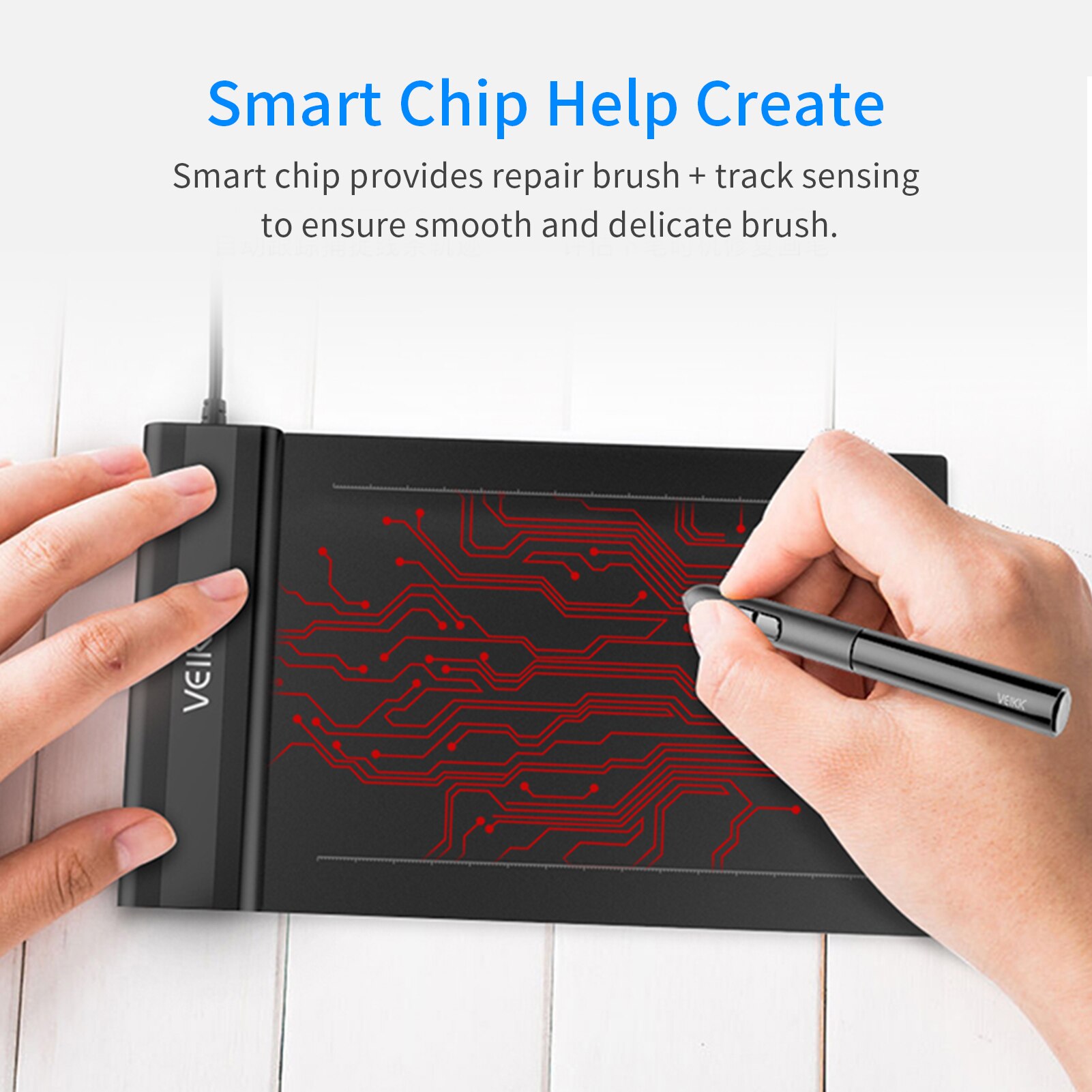 VEIKK S640 graphic Pen tablet 6 x 4 inch Ultra Thin OSU Digital Drawing Tablet with Battery-Free Pen 8192 Levels Pressure