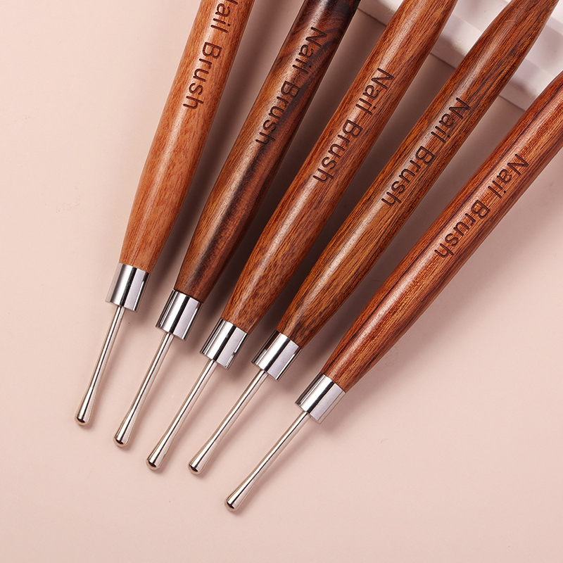 Dual-Ended Nail Art Brush with Silicone Spatula Carving Flower Painting Pen & Nail Gel Mixing Tool Multi-Function Manicure Tools