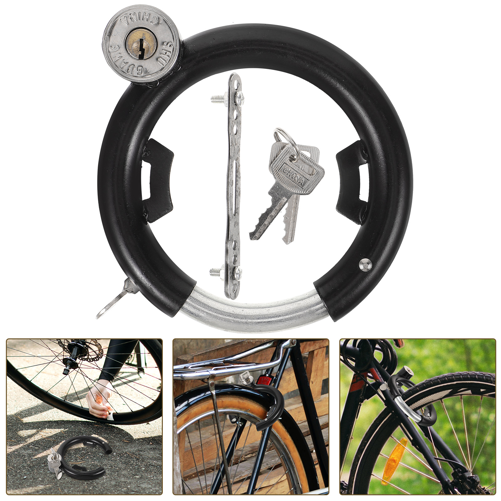 Candado de acero inoxidable para bicicleta, candado para patinete eléctrico, candado para bicicleta, candado redondo multifunción, candado portátil para ciclo, disco de uso diario
