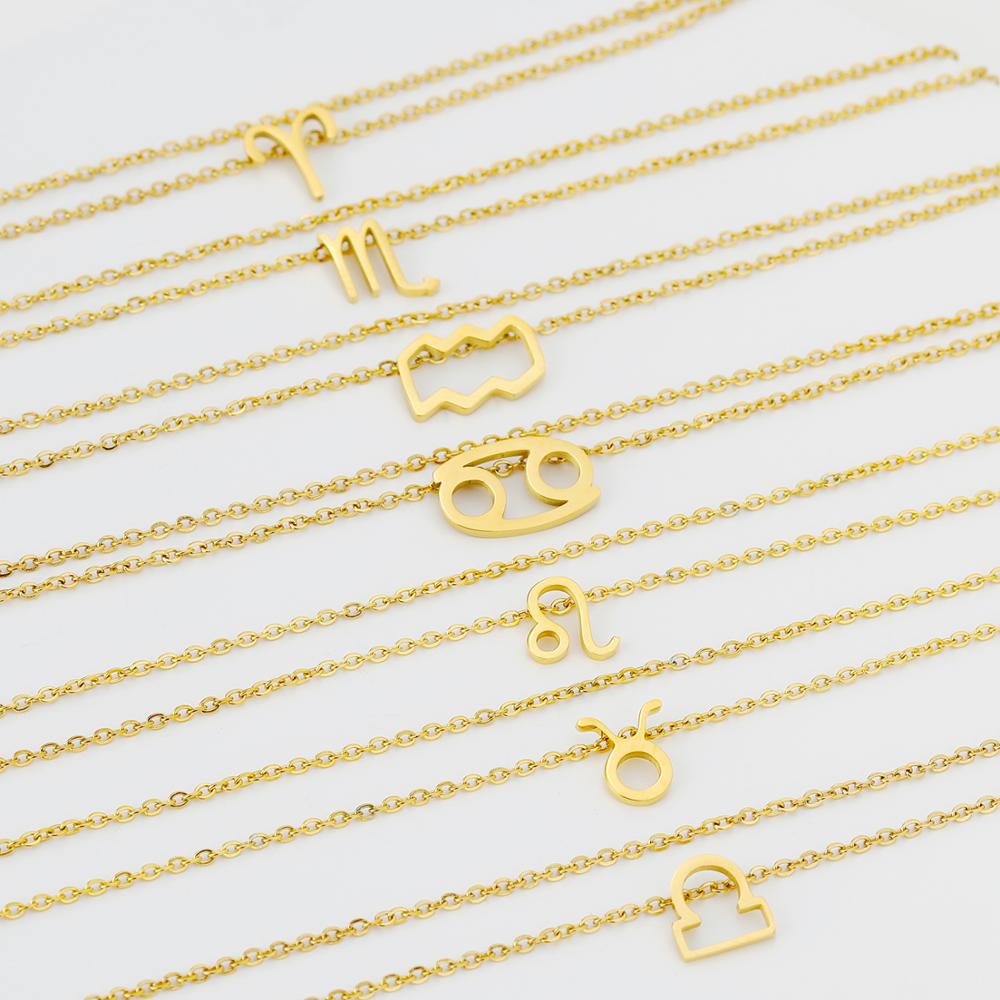 Trendy strandvoetenarmband sieraden van dubbellaags vergulde ketting met dierenriem enkelbandjes voor dames met bedels