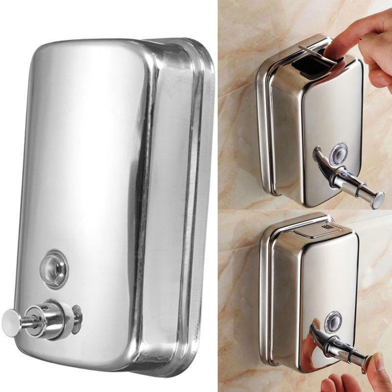500ml Stainless Steel Liquid Soap Dispenser Wall Mounted Kitchen Bathroom Dispenser For Hand Sanitizer Shampoo Lotion Pump