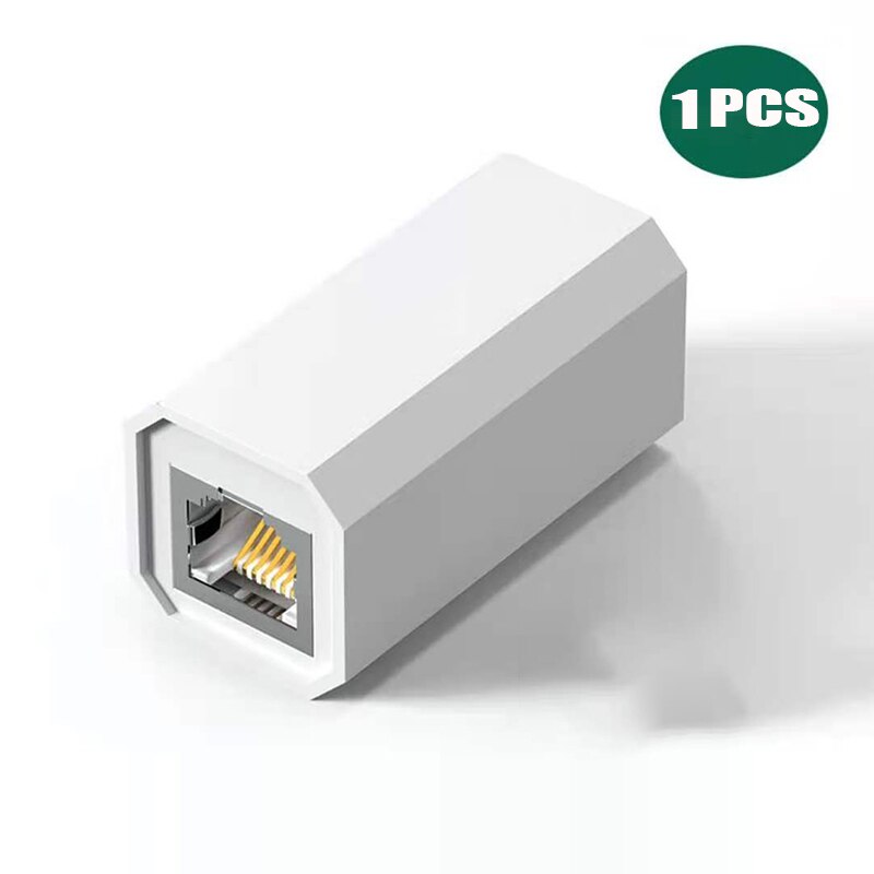 Netzwerk Kabel Verlängerung Adapter RJ45 Koppler Für Katze 7 Ethernet Konverter Buchse auf Buchse Ethernet Kabel für TV PC Hub drucker: 1Stck Weiß