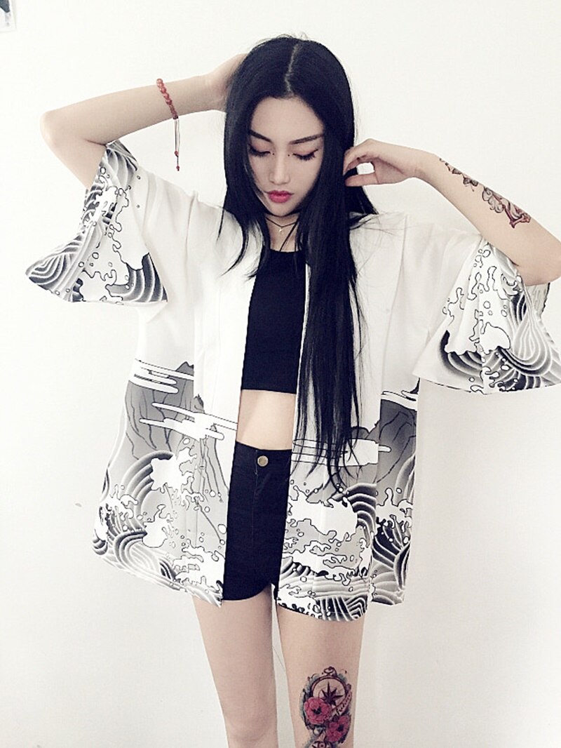 Kimono femmes hommes unisexe yukata japonais kimono homme femmes cardigan japonais streetwear japonais vêtements 10492: 2 / XL
