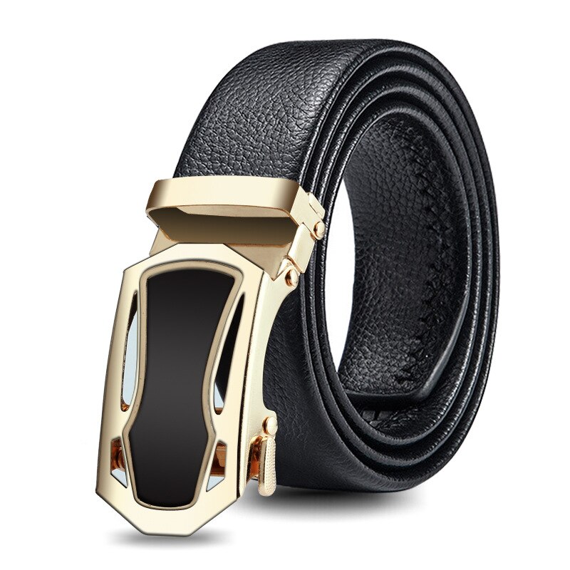 Men's automatic buckle belt Sports car styling buckle bark texture Business casual jeans belt p86: E