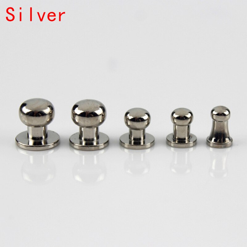 10Set Metalen Massief Messing Knop Schroef Klinknagels Diy Ambachten Lederen Product Tassen Klinknagels Monnik Hoofd Spikes Hardware Decor Nail gespen: Sliver / 7x5mm