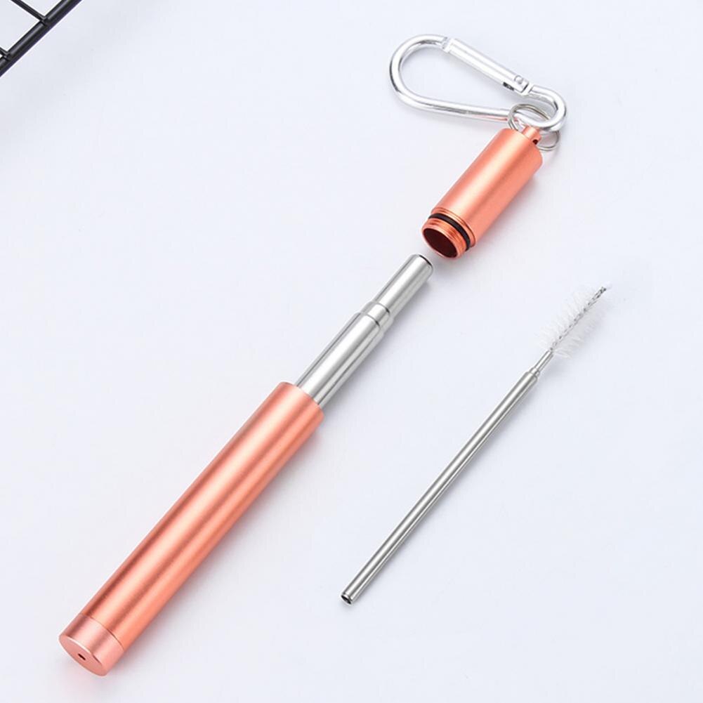 1 Set Multifunctionele Telescopische Rechte Stro Ergonomische Rietje Draagbare Opvouwbare Droog Onmiddellijk Inklapbare Straw