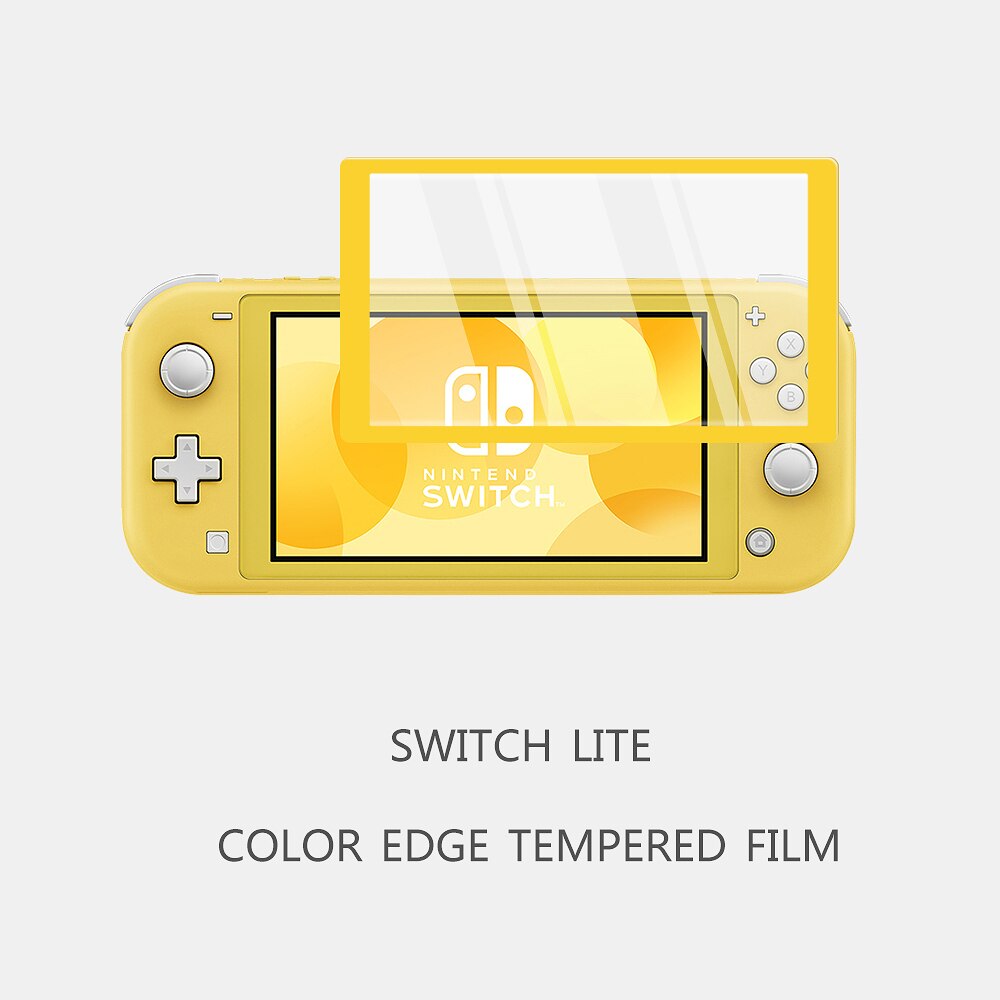 Protector de película protectora de vidrio templado para Nintendo Switch y Nontend Switchlite, accesorios de funda para pantalla táctil completa: Yellow for NS LITE