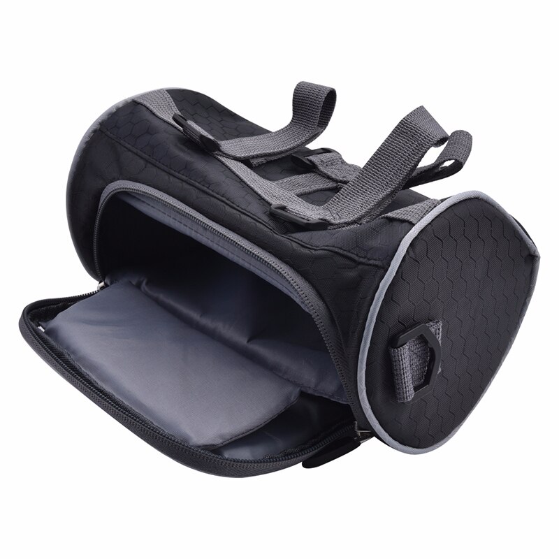 2.5L Windshield Bag Motorcycle Front Handlebar Fork Storage Bag Container Fabric Waterproof Bicycle Front Frame Bag Black