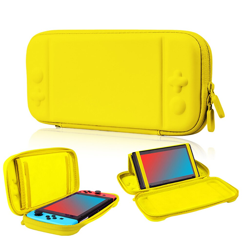 iBen Storage Bag For Nintend Switch Portable Travel Protective Bag Water-Resistent PU Carrying Shell Case For Switch Game: Yellow with stand