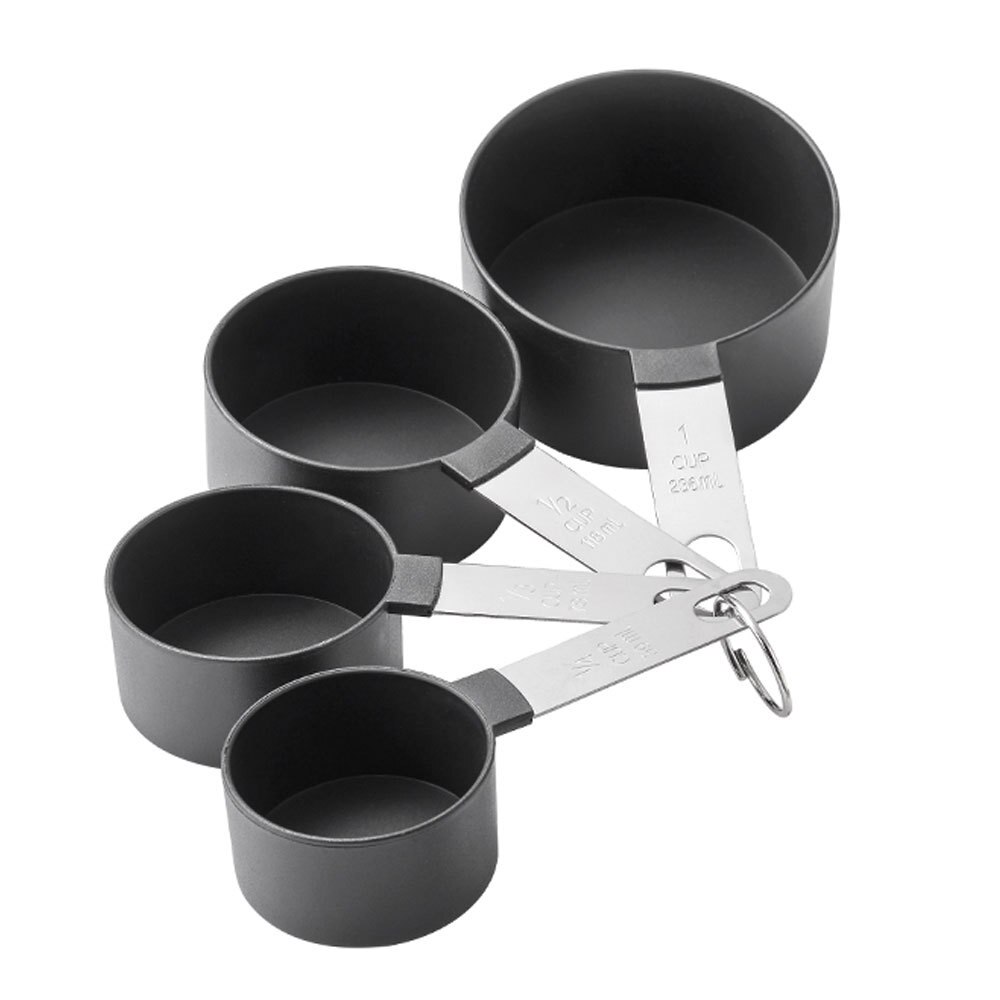 5/10pcs Measuring Tools Kitchen Measuring Spoons Teaspoon Sugar Scoop Cake Baking Flour Measuring Cups Kitchen Measuring Spoons: Black cup