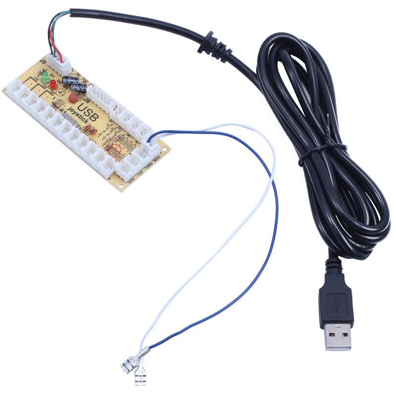 2X Zero Delay Arcade USB ENCODER PC TO JOYSTICK FOR 2PIN JOYSTICK & 4.8MM BUTTON