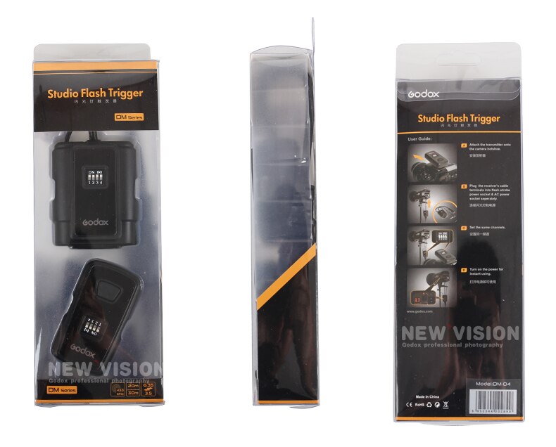 GODOX DM-16 Wireless Trigger Transmitter &amp; 2X Receivers for Studio Strobe Flash