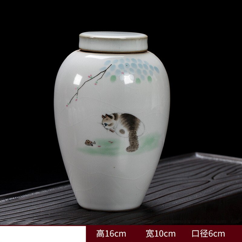 Ceramics Ash Urn Sealed Cremation Funeral Ashes Keepsake Animals Pet Cat Memorial Suitable Home Fireplaces Burial Urns Ceramic