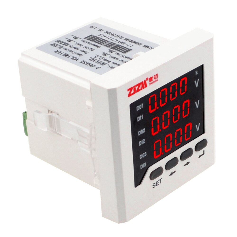 80x80mm Intelligentes Digitales Voltmeter Dreiphasiger Wechselspannungsmesser Tester
