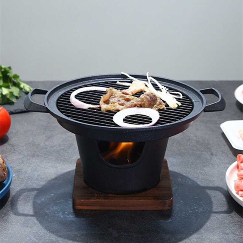 Mini parrilla coreana para barbacoa, estufa japonesa de Alcohol, parrilla de barbacoa sin humo para el hogar, placa para barbacoa al aire libre, herramientas para asar carne