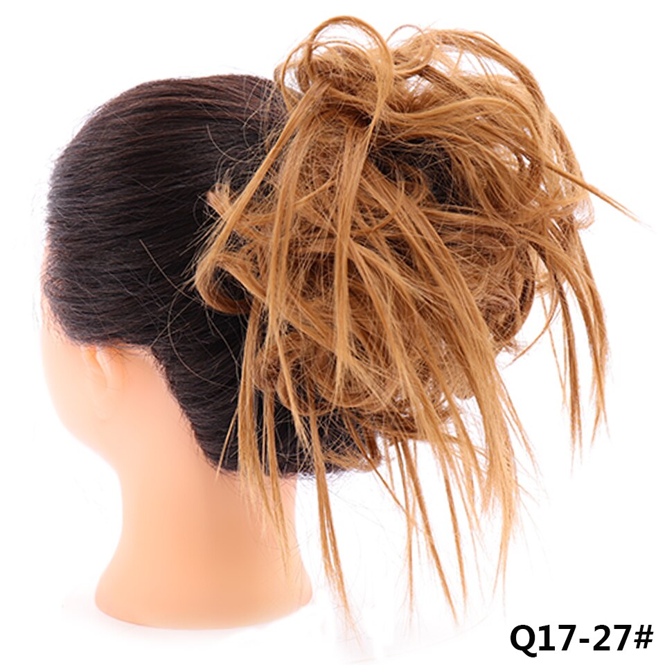 LUPU-Chignon de cheveux bouclés et salis | Extension de cheveux extensible pour femmes, Extension de cheveux couleur Ombre pour femmes: 27