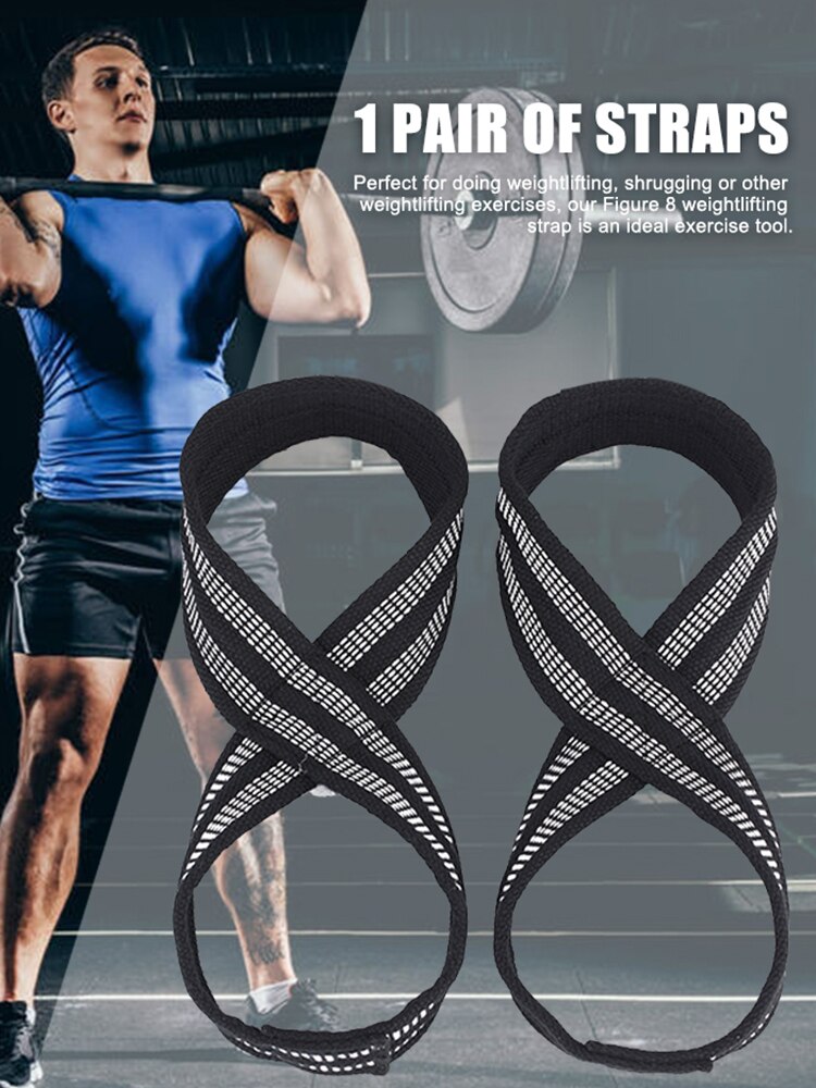 Deadlift Straps 8 Figure Lifting Straps for Weightlifters Pull-ups Horizontal Bar Powerlifting Gym Fitness Bodybuilding Equipmen