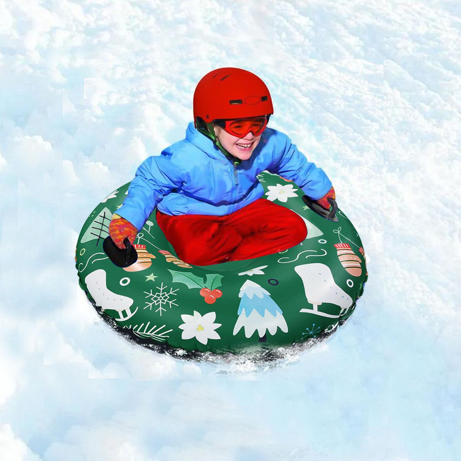 Floated trenó placa com alça de esqui inverno brinquedo de natal snowboard inflável engrossado tamanho círculo trenós tubos de neve anel