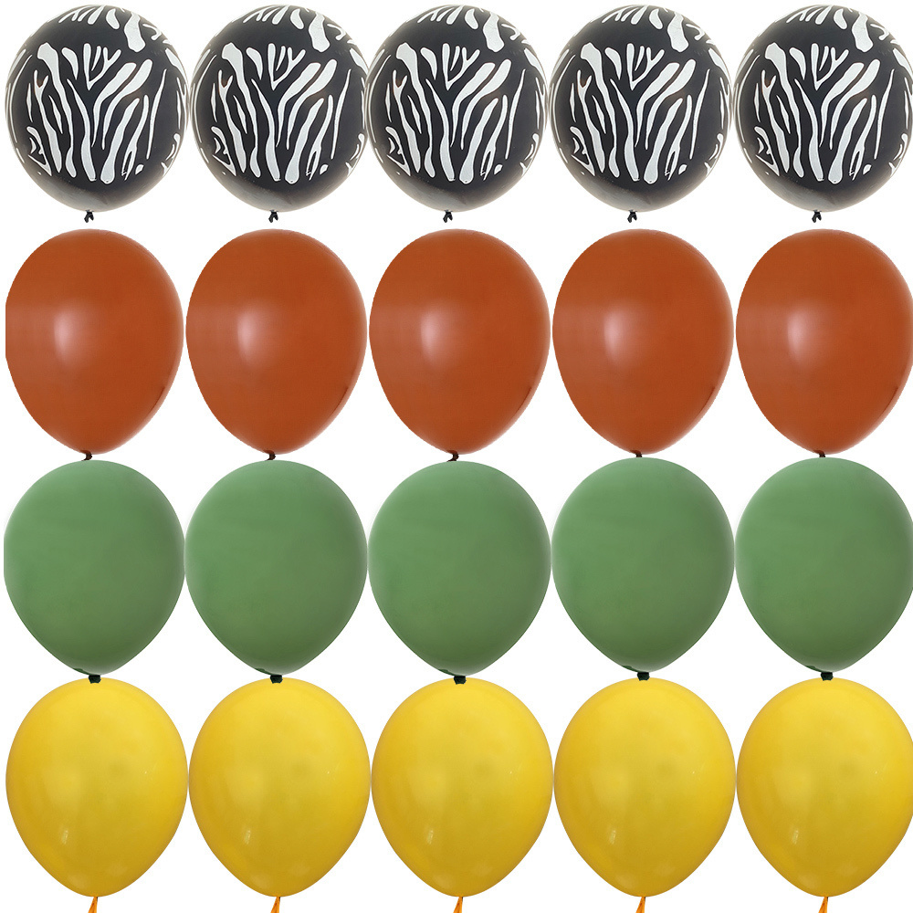 20 stks 12 inch Tijger/Luipaard/Giraffe Patroon Ballon Set voor Kinderen Wild Dier Jungle Safari Verjaardagsfeestje decoratie Benodigdheden: Light Grey