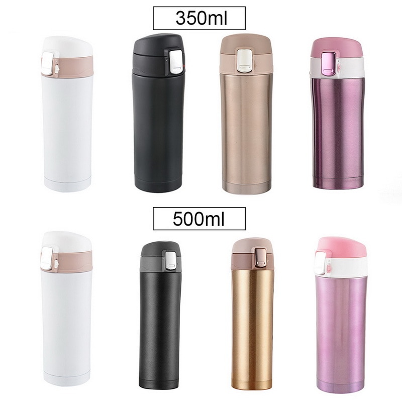 350/500ml termo portátil de acero inoxidable de doble pared botella térmica Taza de Viaje taza de vacío Escuela Hogar té taza para beber café