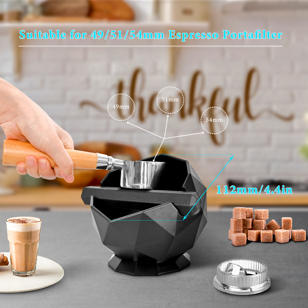 Kahvinpoistolaatikko liukastumisenesto iskuja vaimentava kahvijauhatus kaatopaikka kahvijauhe koputtaa espressojauhe kaatopaikka roskakori kahvila baristalle