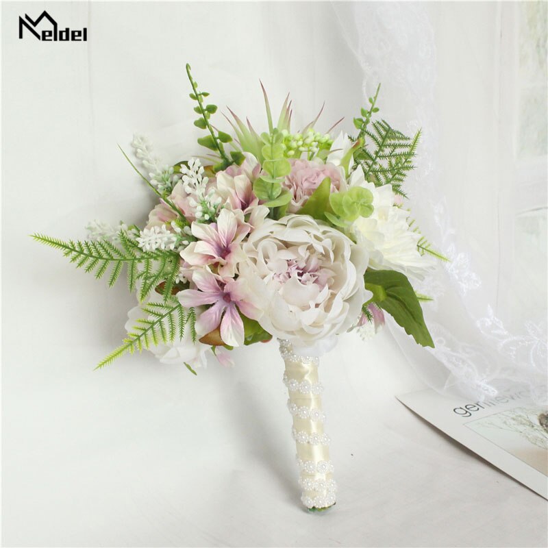 Kunstmatige Rozen Bruidsboeket Bruidsboeket Zijde Dahlia Bruidsboeketten voor Bruidsmeisjes Kunstmatige Bloemen Bruiloft Decor