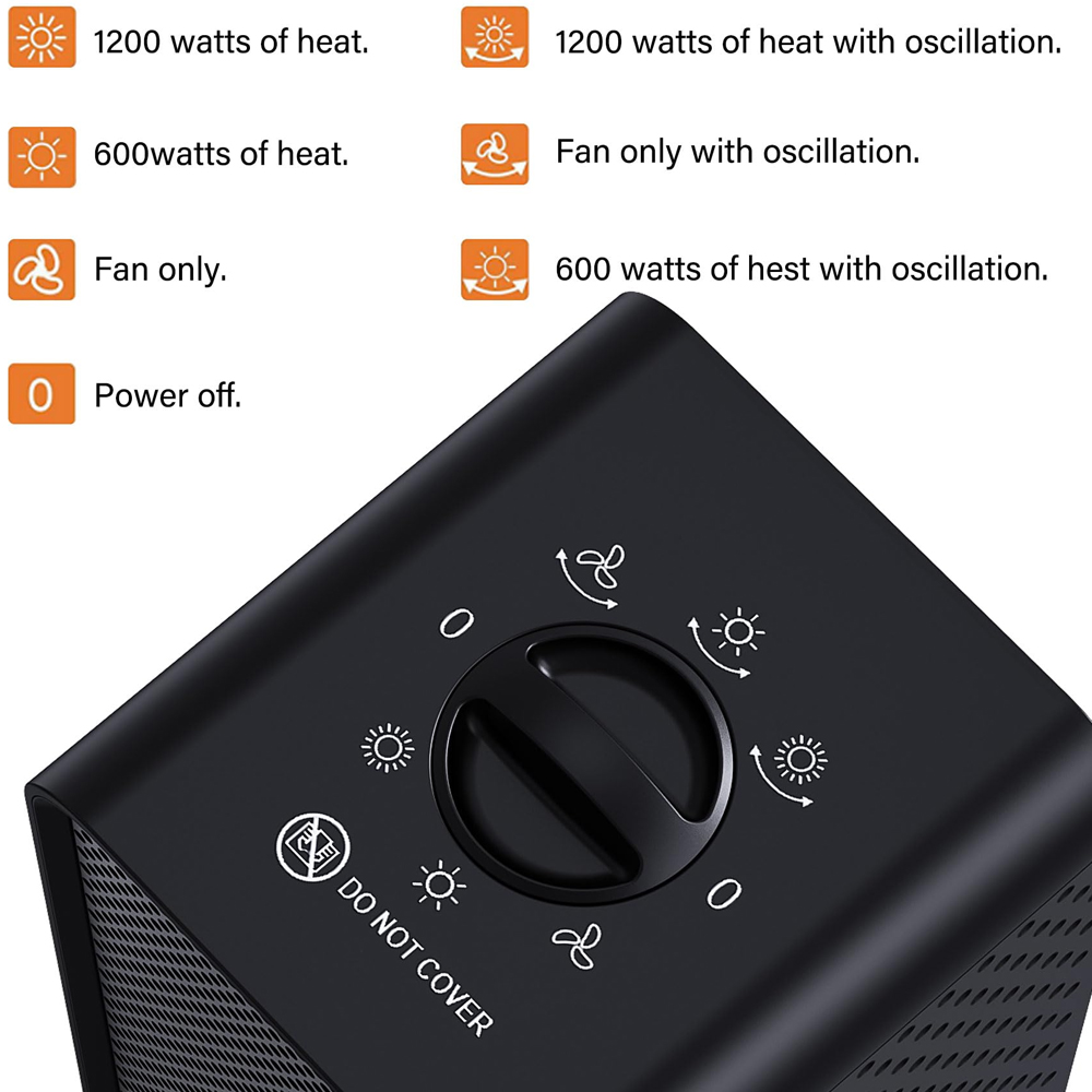 Elektrische Verwarmer Verwarming Ventilatoren Verticale Verwarmer Machine PTC Snel Verwarmend Voor Home Slaapkamer Kantoor 70° Schudden Hoofd