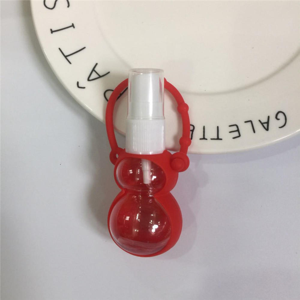 30ml silicone dos desenhos animados forma cabaça mini gel portátil desinfetante para as mãos mini garrafa recarregável removível viagem capa: 01