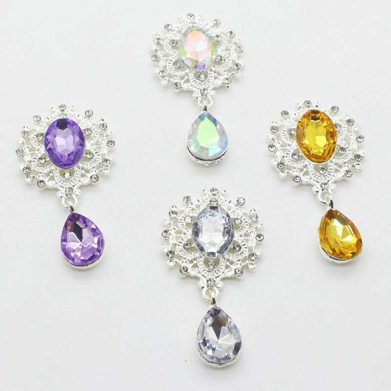 45*25mm Acrylic Rhinestone Brooch 10pcs/Set of Crystal Jewelry Gorgeous Wedding Decoration