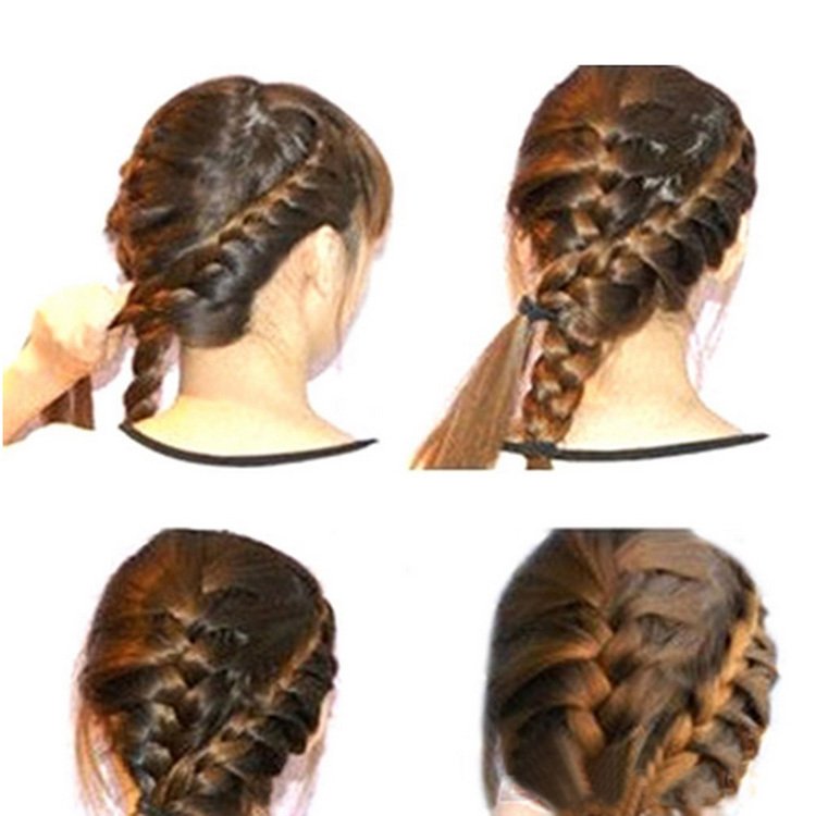 1 nueva herramienta para trenzar cabello a la con rodillo con moño para peinado mágico