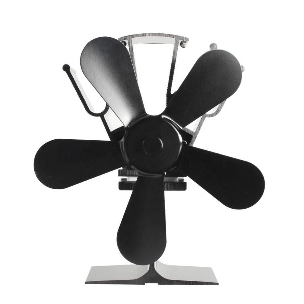 Fireplace Fan Heat Powered Stove Fan Efficient Heat Distribution With 5 Blades For Wood Log Burner Fireplace: A