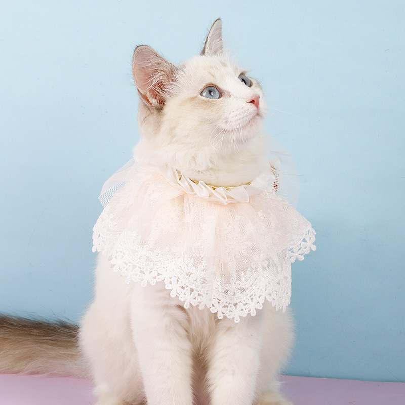 Lusso pizzo cane gatto fazzoletto da collo collare bella collana Pet bavaglino Bandana collari cucciolo gatti cravatta per animali domestici sciarpa festa di nozze