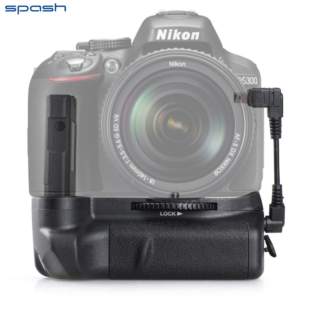 spash Vertical Battery Grip with 2pcs EN-EL14 Batteries for Nikon D5300 D5200 D5100 as MB-D51 Handgrip Holder Pack Battery Set