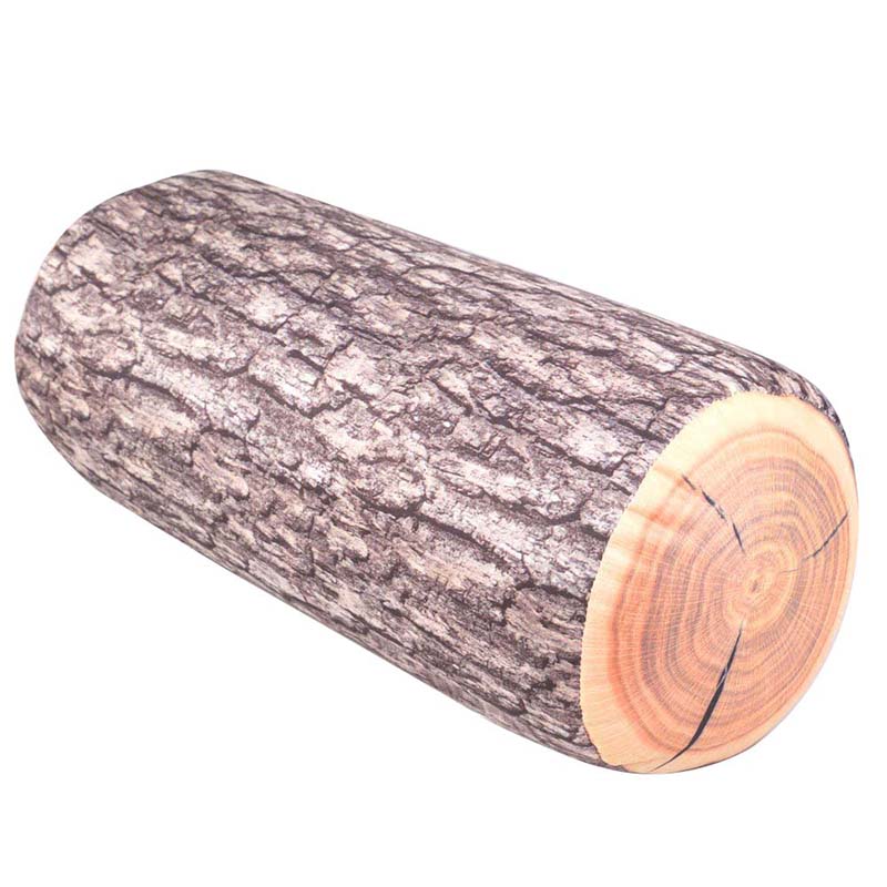 Cojín de madera con forma de tronco para sofá, almohada para interior