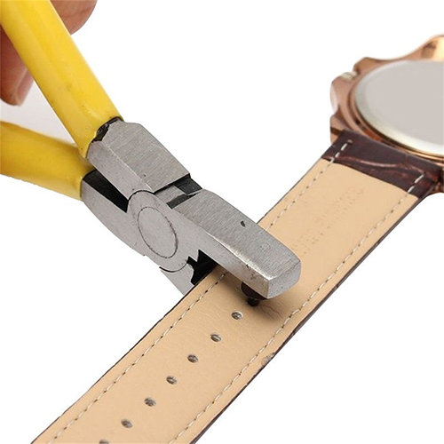 Universal 2mm rundt læder bælte ur bånd hul puncher tang smykker værktøj