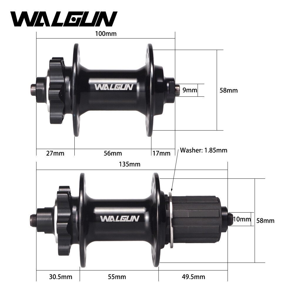 2022 WALGUN Bike Hub 135MM MTB front rear bicycle hubs Quick Release set 32H 36H Disc Brake Hub for 8 9 10 11 Speed Bike Parts