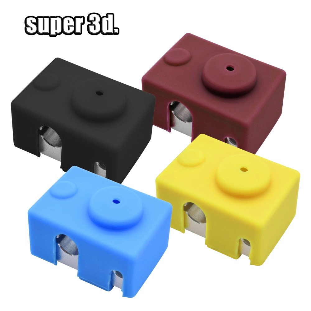 1 PC V6 Silicone Sock 3D printer Support PT100 +heating block set 1.75&3.0mm Heated Block Bowden Direct Extr for 3D Printer