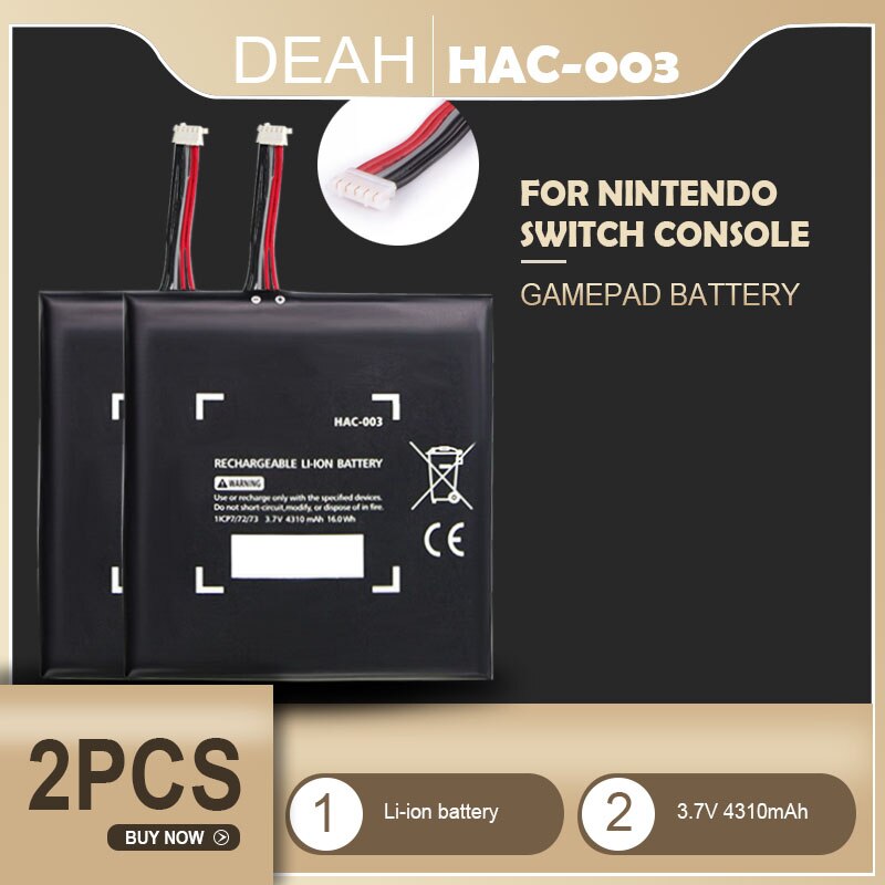 2pcs 3.7V 4310mAh HAC-003 HAC003 Li-ion Rechargeable Battery for Nitendo Switch Gamepad Built-in Replacement Batteries