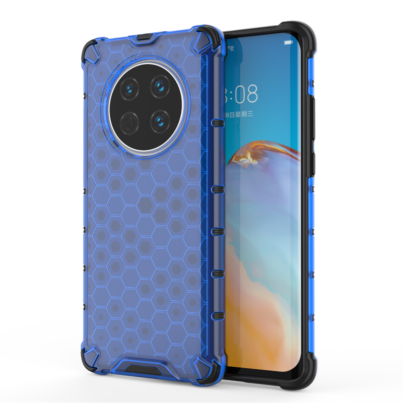 For Huawei Mate 20 30 40 Pro Case TPU Hybrid Armor Shockproof Transparent Phone Case For Huawei Mate 20X 40 Pro Plus Back Cover: Cotton Fabric / Blue