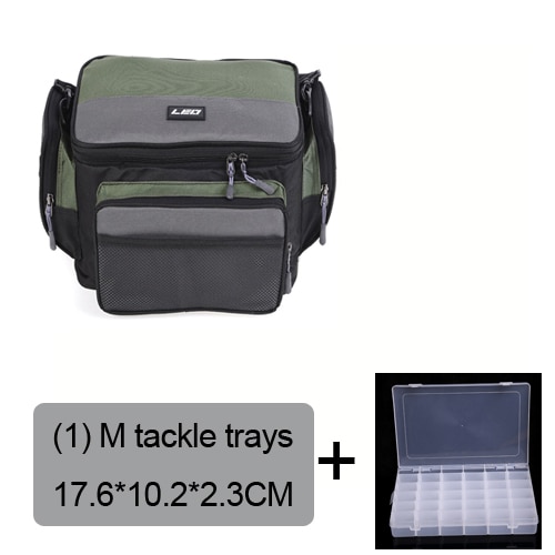 Waterproof Fishing Bag Large Capacity Multifunctional Lure Cap Fishing Tackle Pack Outdoor Shoulder Bags option Tackle Trays: Bag 1 Size M Trays
