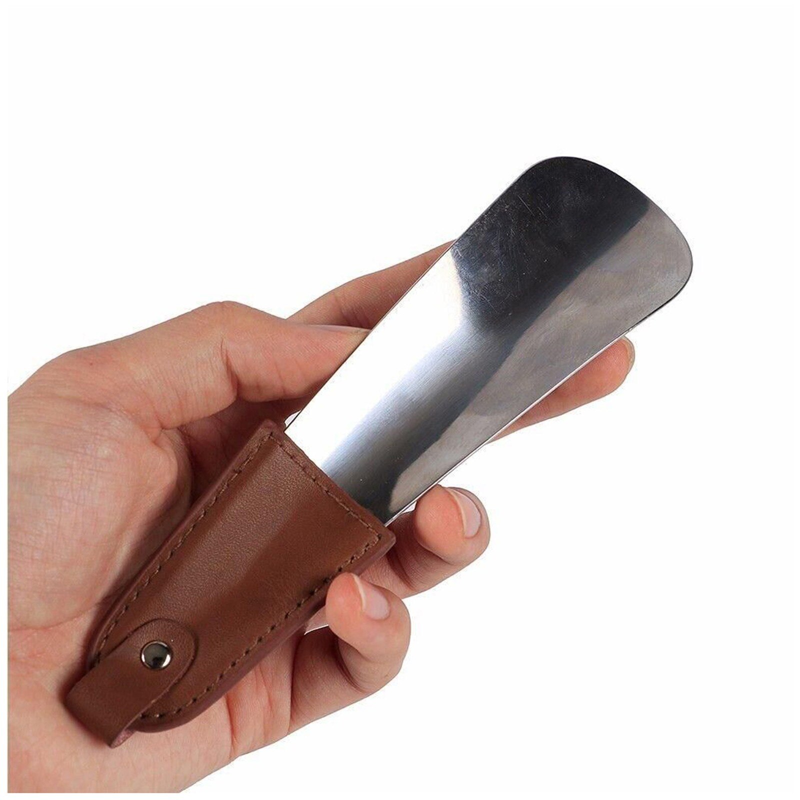 1 Stuk Van Draagbare Schoenlepel Metalen Duurzaam, Rvs Kunstleer Draagbare Mode Schoenlepel Rvs: Default Title