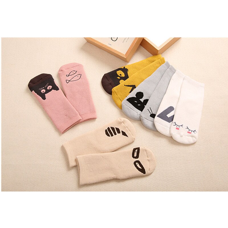 5 Pairs/Set Cartoon Baby floor Socks For Baby Girl Baby Boy Infant Child Socks Non-slip spring asymmetric children socks 0-2 Y
