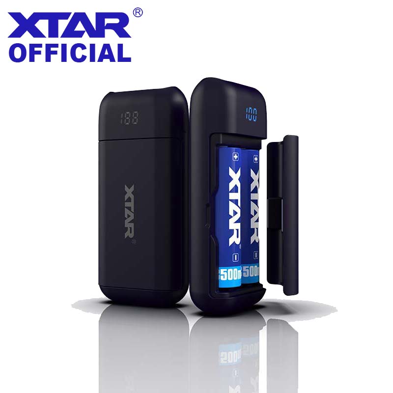 XTAR Charger PB2 Power Bank Black Red Blue Portable USB Charger Unprotected Li-ion/IMR/INR/ICR Battery Charger 18650 Power Bank