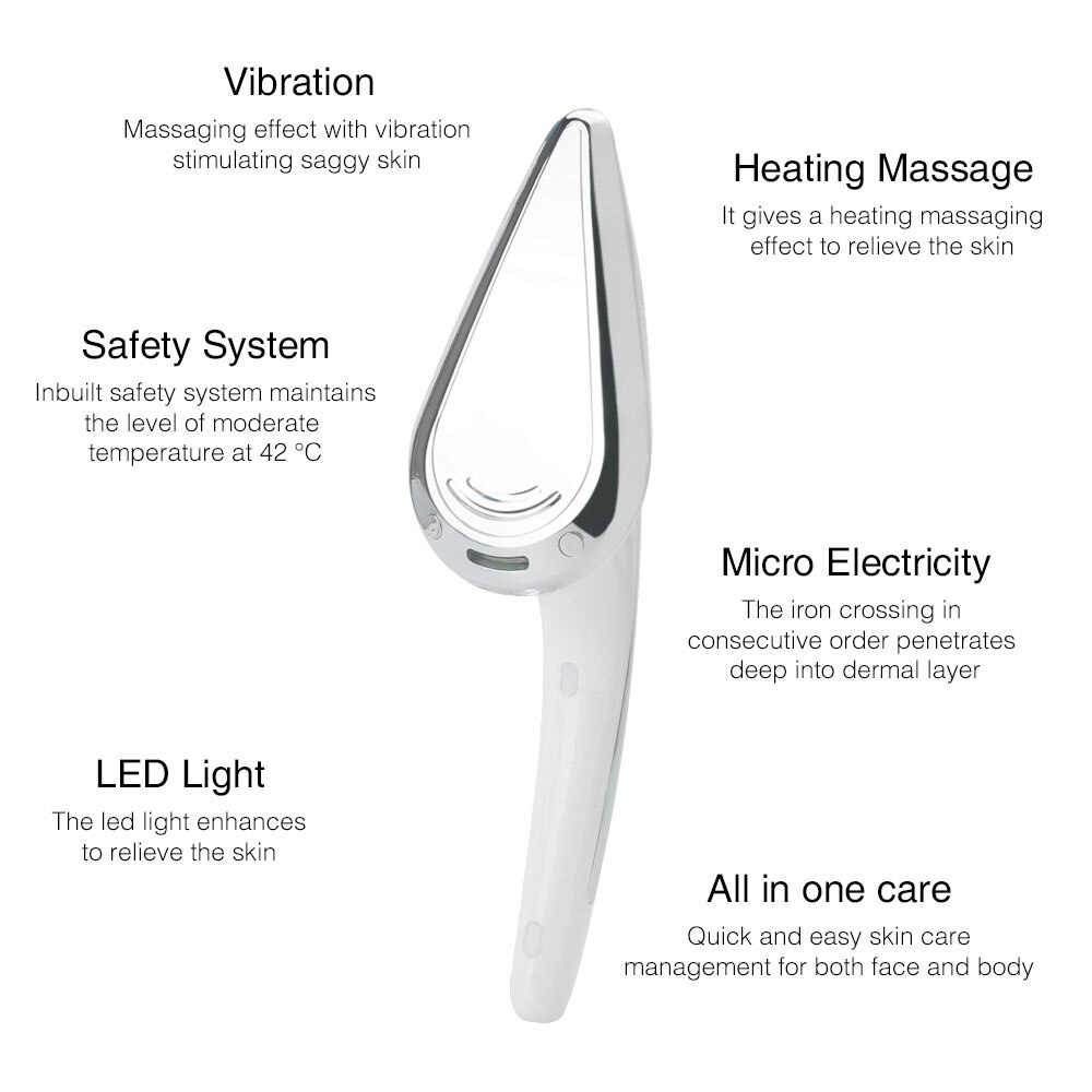 Microcurrent Skin Iron Heating Massager Face Neck Body Massage Anti Wrinkle V-line Face Eye Lifting Skin Tightening Machine